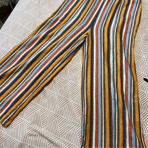 Forever 21 Striped Linen Cotton Jumpsuit L - Picture 4 of 10
